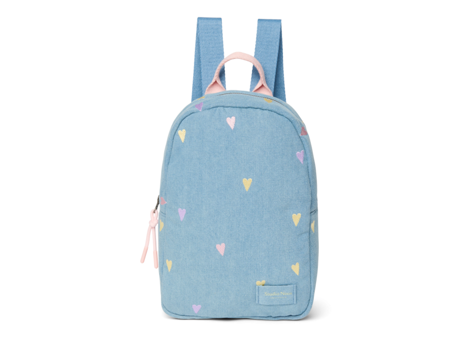 Studio Noos Mini Backpack Light Blue Hearts