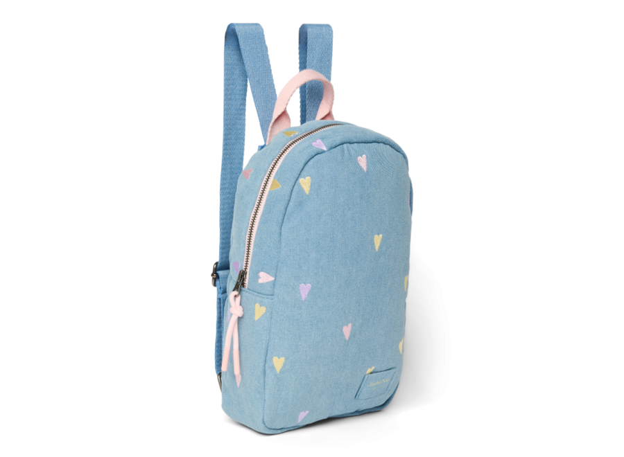 Studio Noos Mini Backpack Light Blue Hearts