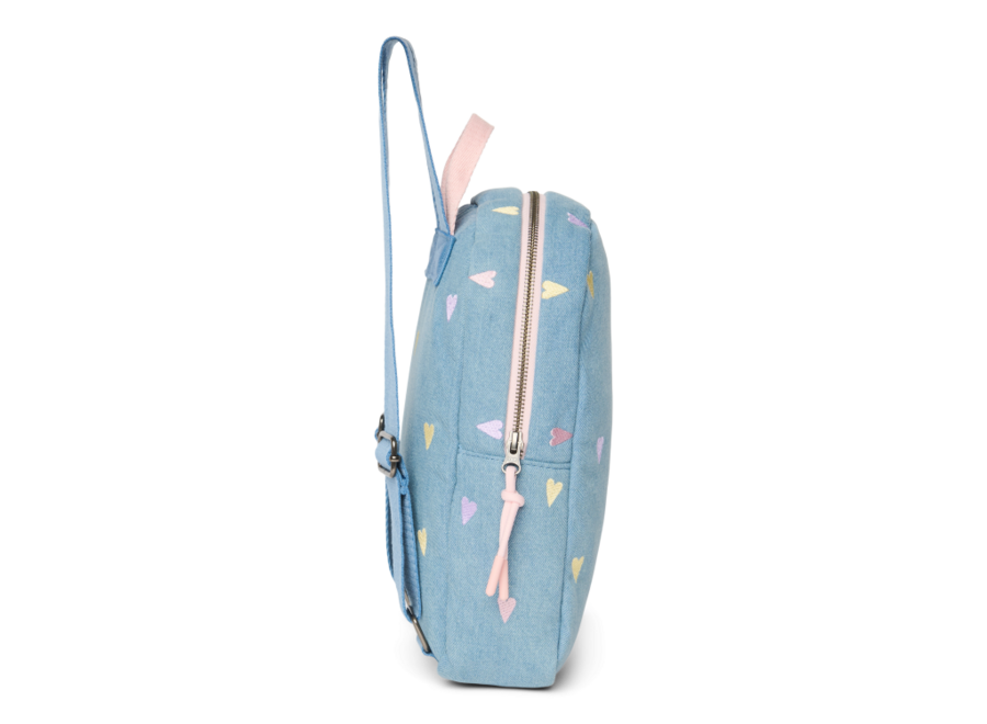 Studio Noos Mini Backpack Light Blue Hearts