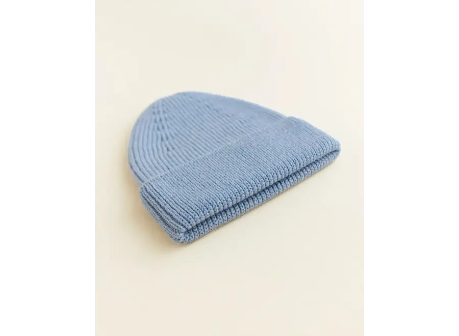 Hvid Fonzie beanie KIDS L. Blue 4-18m