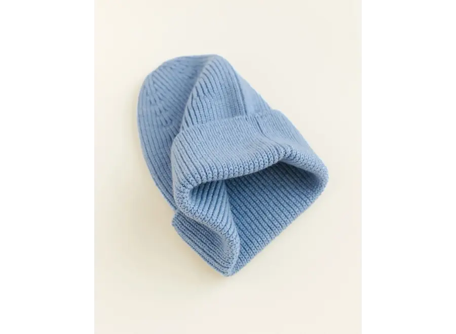 Hvid Fonzie beanie KIDS L. Blue 4-18m