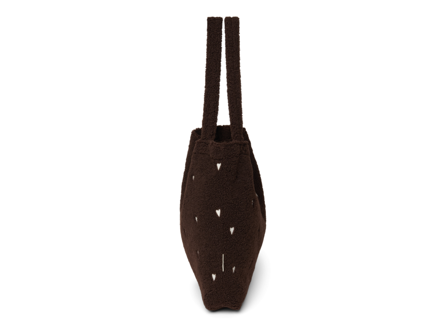Studio Noos teddy hearts mom bag chocolate