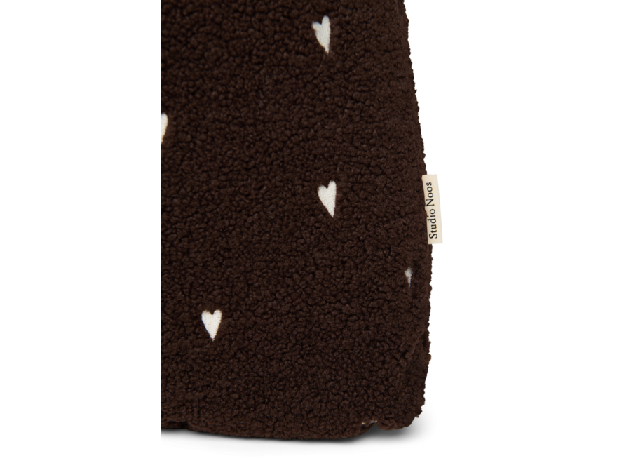Studio Noos teddy hearts mom bag chocolate