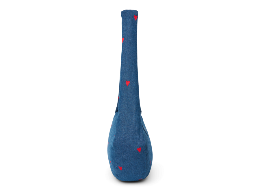 Studio Noos Denim Fanny Pack D.Blue Red Hearts