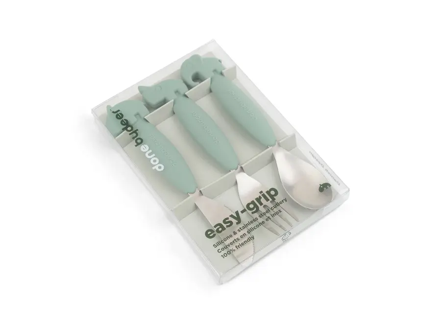 Easy-grip cutlery set Deer friends Gre