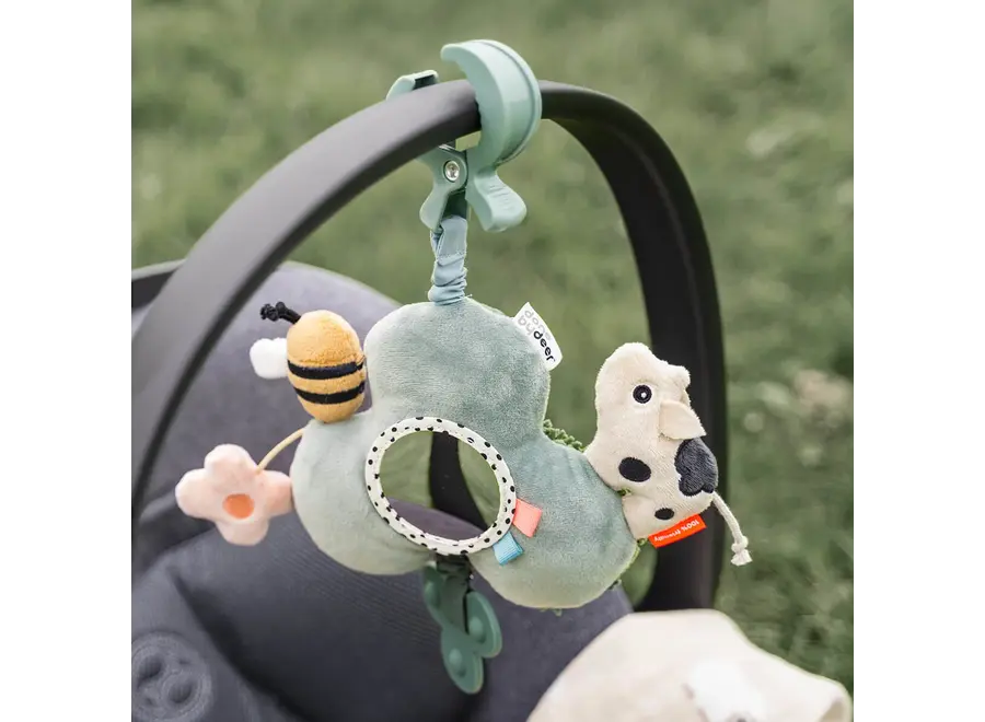 Activity mirror w/clip Tiny farm Green