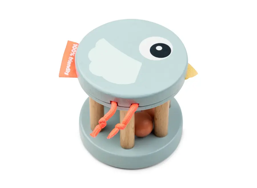 Wooden rattle Birdee Blue