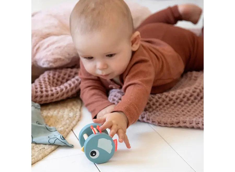 Wooden rattle Birdee Blue