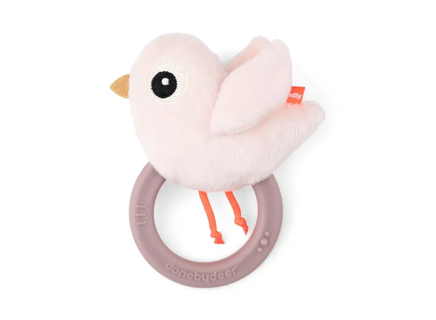 Sensory rattle w/teether Birdee Powder