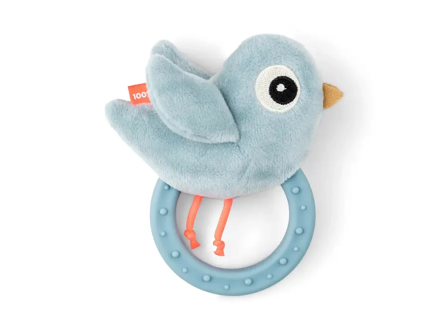 Sensory rattle w/teether Birdee Blue