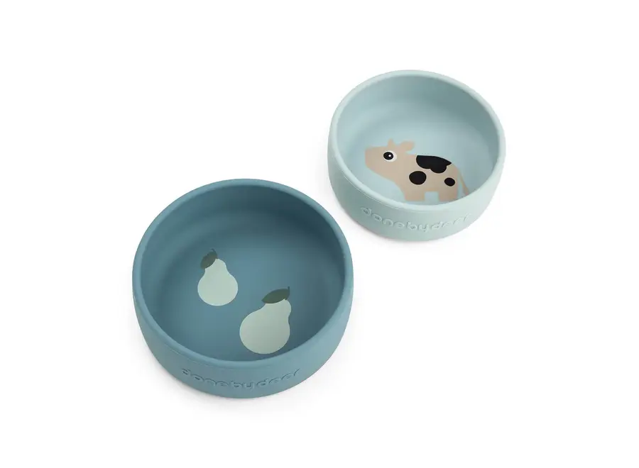 Silicone bowl set 2 pcs Dotti Blue