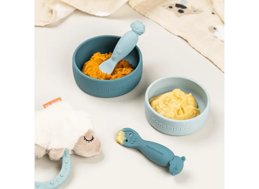 Silicone bowl set 2 pcs Dotti Blue