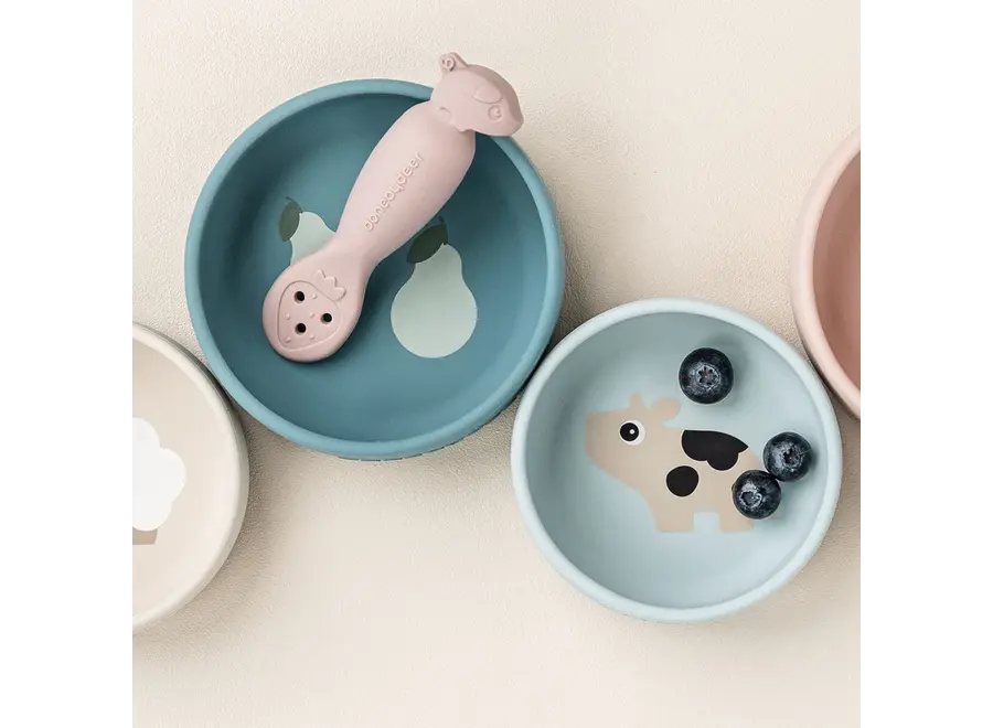 Silicone bowl set 2 pcs Dotti Blue