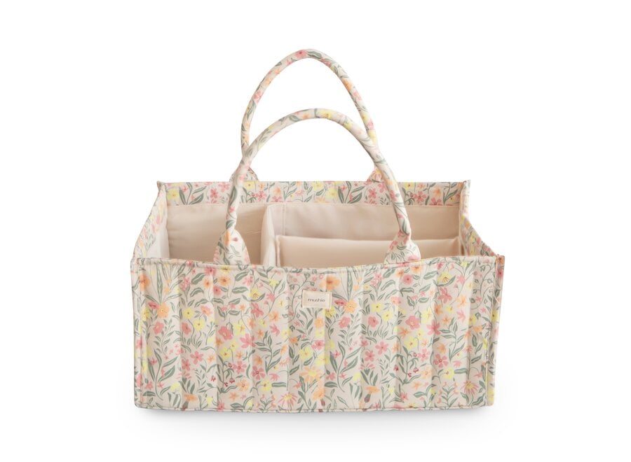 Mushie Diaper Caddy Pastel Blooms
