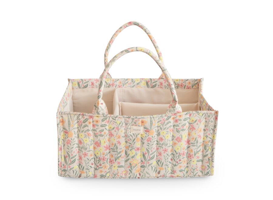 Mushie Diaper Caddy Pastel Blooms
