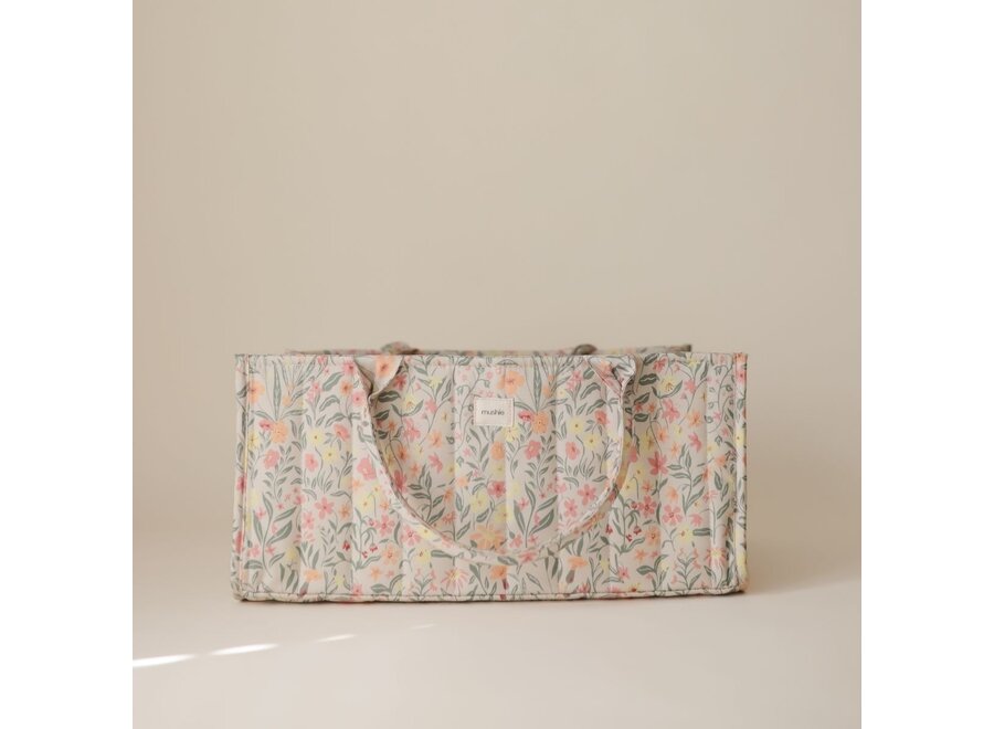 Mushie Diaper Caddy Pastel Blooms