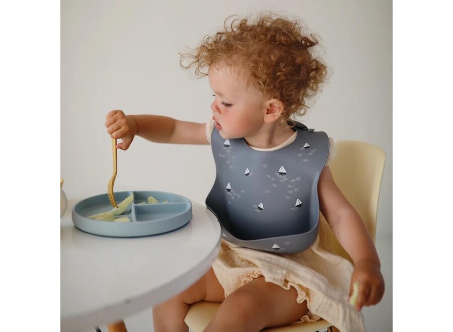 Mushie Silicone Vakkenbord Powder Blue