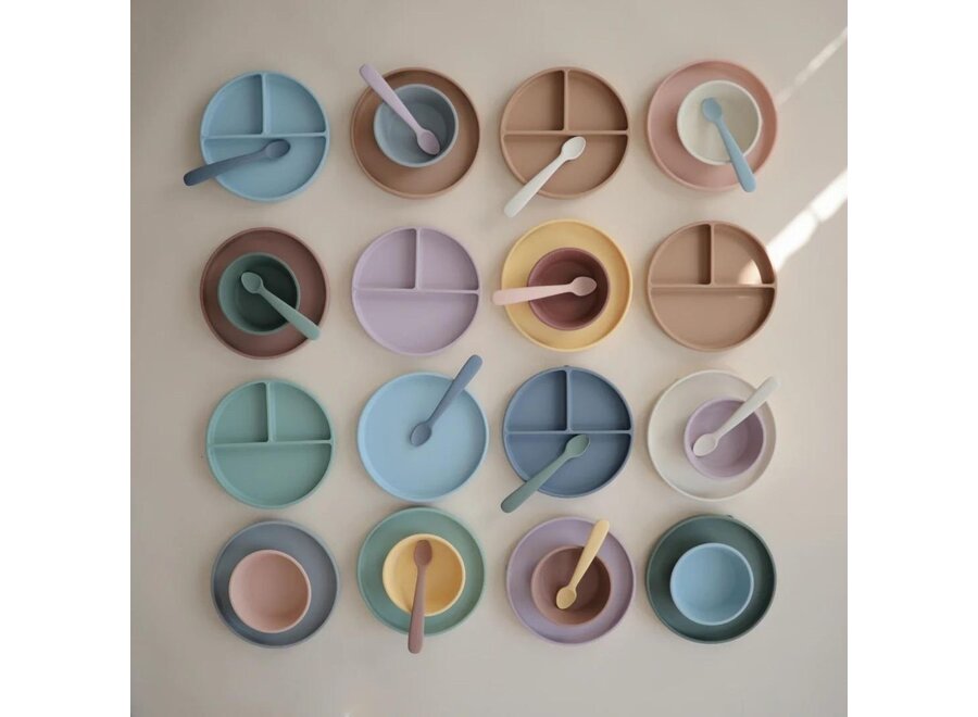 Mushie Silicone Plate Powder Blue