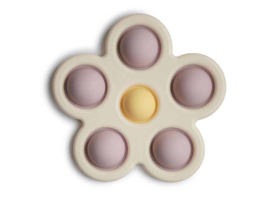 Mushie Press Toy Flower Lilac / Ivory