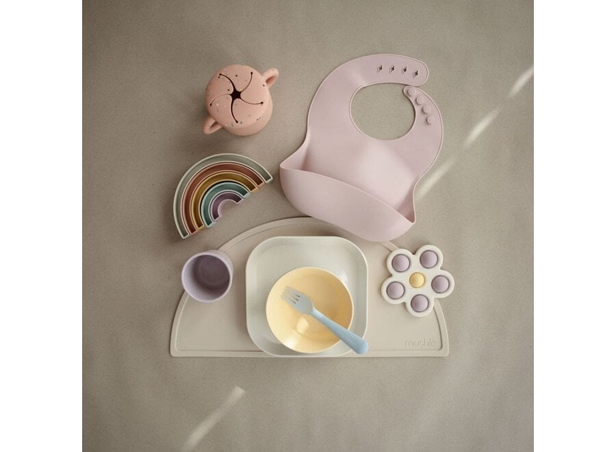 Mushie Press Toy Flower Lilac / Ivory