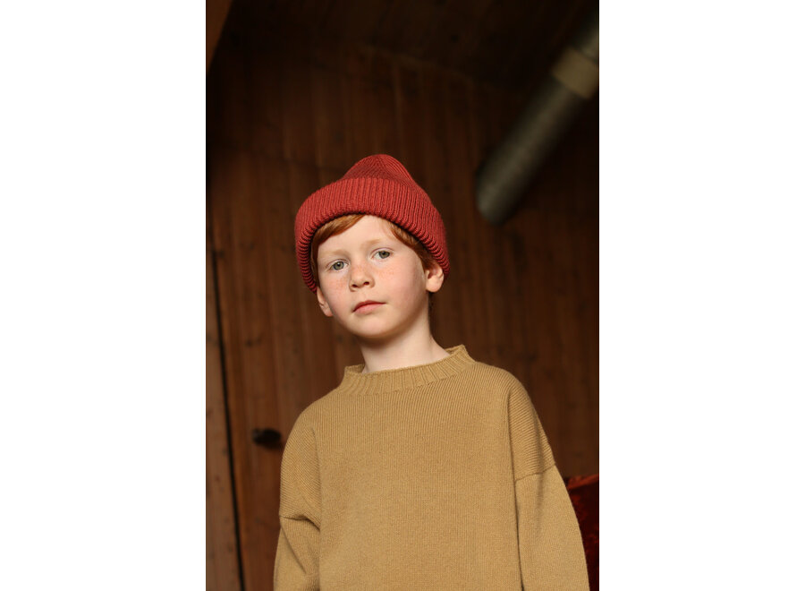 Hvid Fonzie beanie KIDS Wild Berry 4-18m