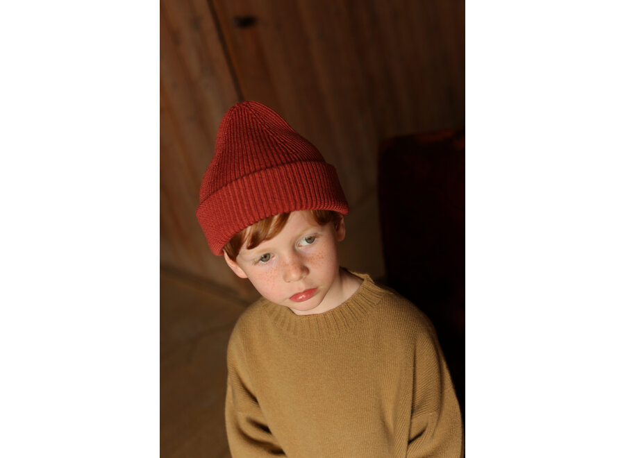 Hvid Fonzie beanie KIDS Wild Berry 4-18m
