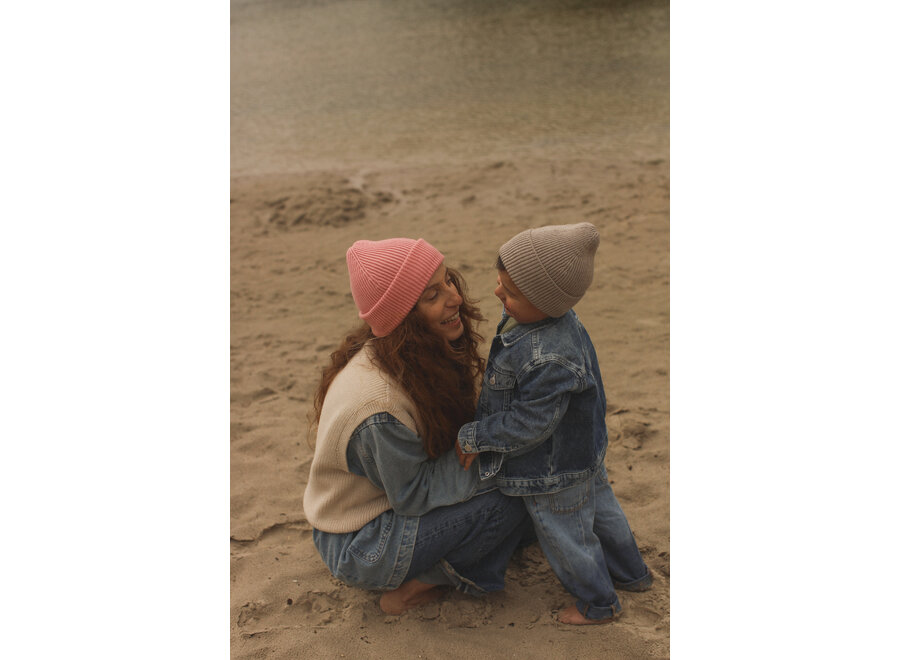 Hvid Fonzie beanie KIDS Pebble 4-18m