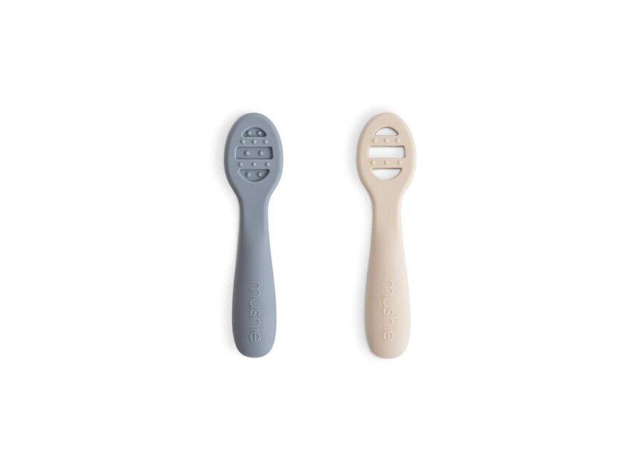Mushie First Spoon Set 2 Tradewinds / Sand