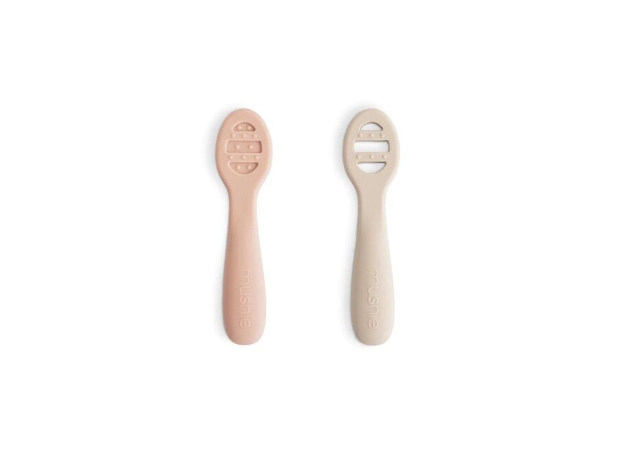 Mushie First Spoon Set 2 Blush / Sand