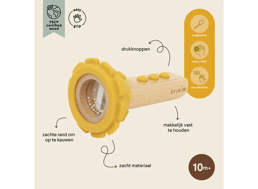 Trixie Wooden silicone flashlight - Mr. Lion