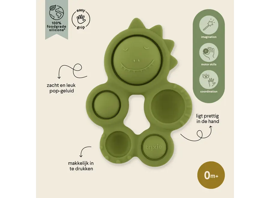 Trixie Silicone pop-it toy - Mr. Dino
