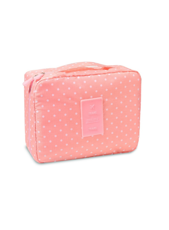 Travel 'Pink Dot' Toilettas Roze Stippen | Make Up Organizer/Travel Bag/Reistas