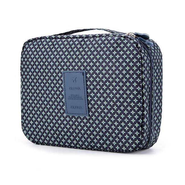 Fashion Favorite Travel 'Blue Star' Toilettas Blauw/Groen | Make Up Organizer/Travel Bag/Reistas