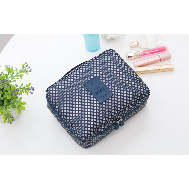 Travel 'Blue Star' Toilettas Blauw/Groen | Make Up Organizer/Travel Bag/Reistas