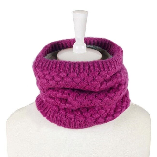 Gebreide Colsjaal Roze | Teddy Voering