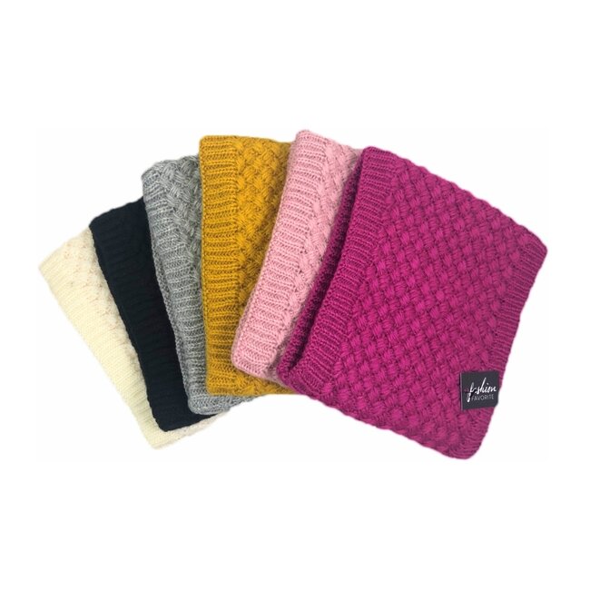 Gebreide Colsjaal Lichtroze | Teddy Voering