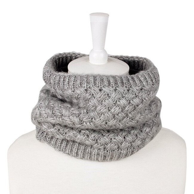 Gebreide Colsjaal Grijs | Teddy Voering