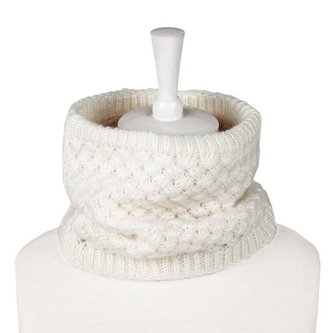 Gebreide Colsjaal Creme | Teddy Voering