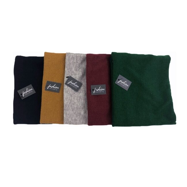 Colsjaal Zwart | Smalle Rib | Teddy Voering