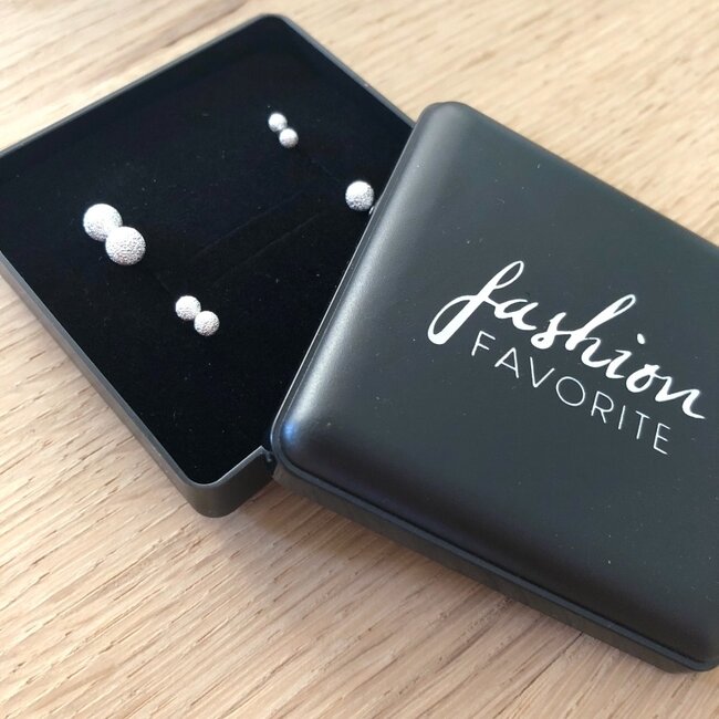 Zilveren Matte Stud Balls/Knopjes | Sterling 925 Silver | Set van 4 paar