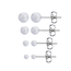 Fashion Favorite Zilveren Matte Stud Balls/Knopjes | Sterling 925 Silver | Set van 4 paar