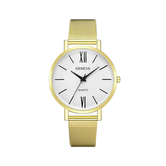 Geneva Geneva Roman Mesh Horloge - Goud