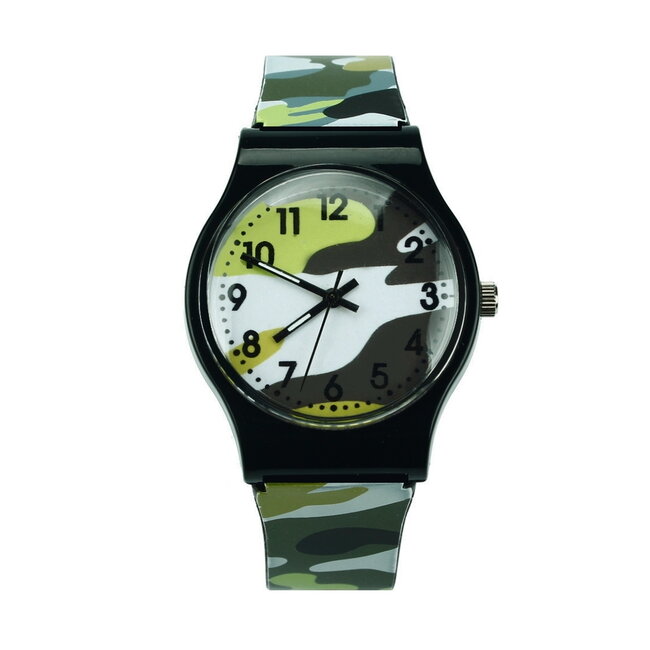 Fashion Favorite Army Kinderhorloge Groen | Camouflage/Leger | Kunststof/Plastic