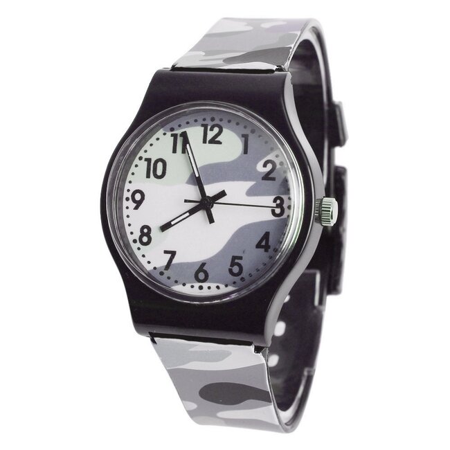 Army Kinderhorloge Grijs | Camouflage/Leger | Kunststof/Plastic