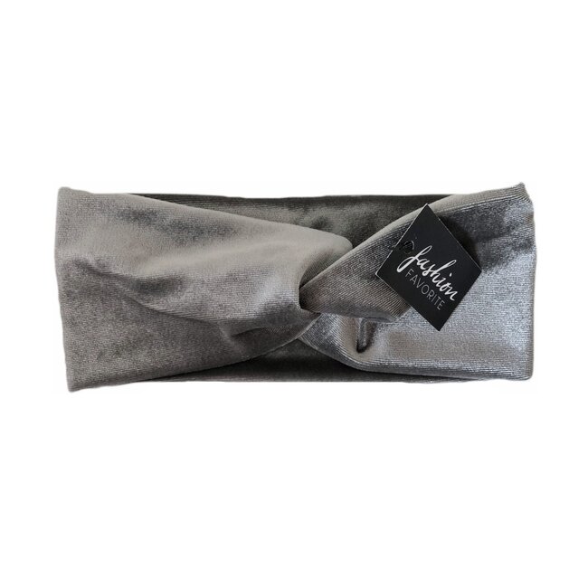 Velvet Haarband Grijs | Velours-Suede-Fluweel | Bandana
