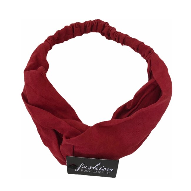 Suede Cross Haarband Red | Rood | Velvet Suede