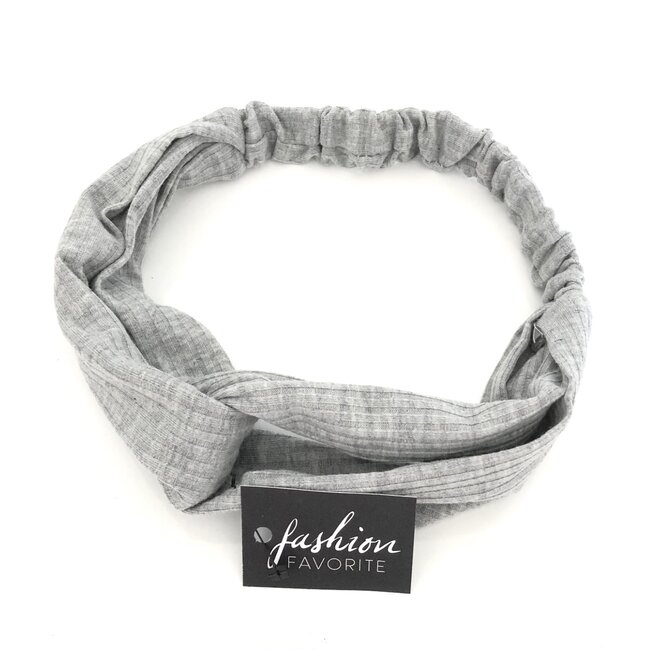 Knitted Haarband Grey | Grijs | Katoen | Cross Bandana