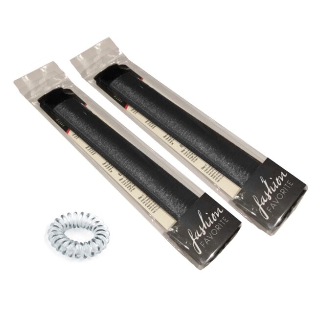 Magic Bun Maker | Set - 2 stuks + Haarelastiek | Zwart | Maak De Perfecte Knot