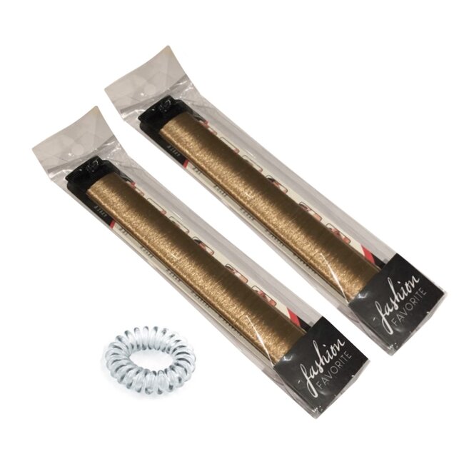 Magic Bun Maker | Set - 2 stuks + Haarelastiek | Lichtbruin | Maak De Perfecte Knot