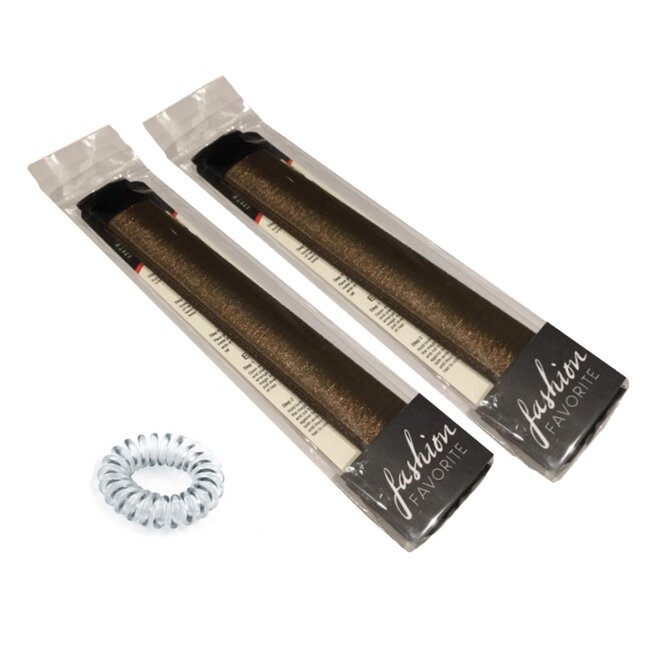 Magic Bun Maker | Set - 2 stuks + Haarelastiek | Bruin | Maak De Perfecte Knot